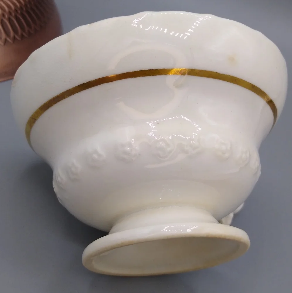 Rockingham Porcelain Gold Lily Tea Cup Saucer 230 Vintage Antique